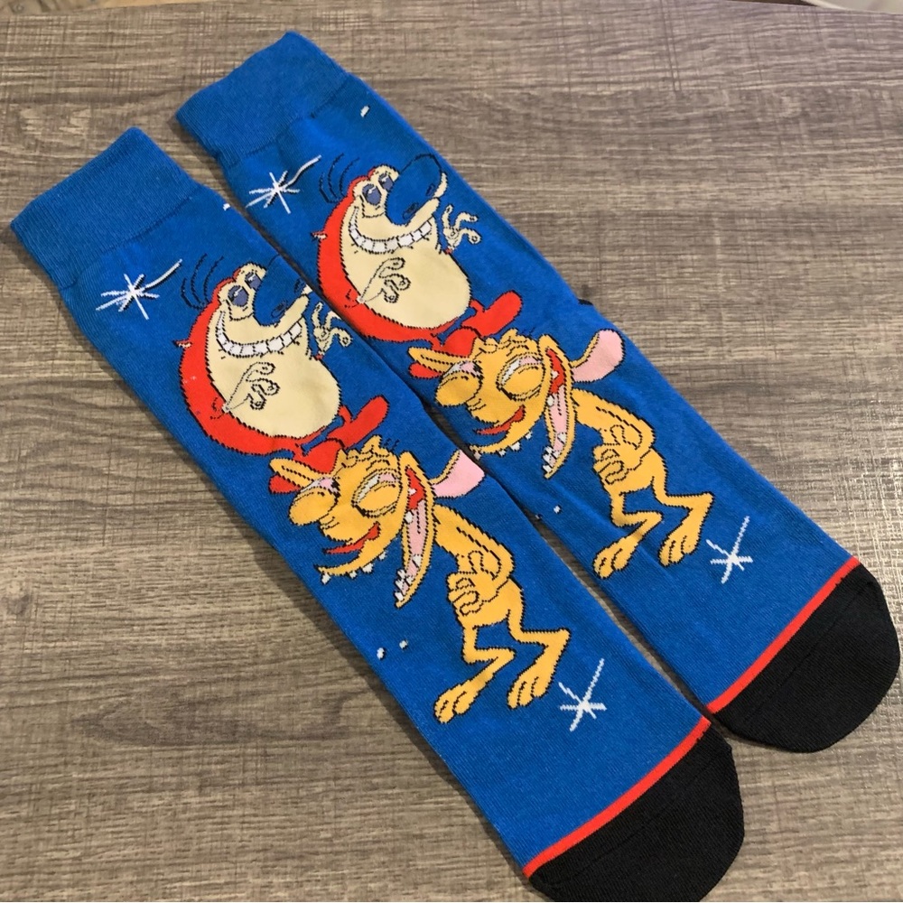 🍒🍒 Ren & Stimpy Casual Crew Socks